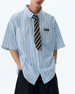 Striped short-sleeved shirt