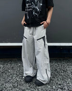 Panelled straight-leg casual trousers