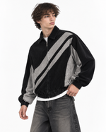 Contrast color patchwork casual jacket