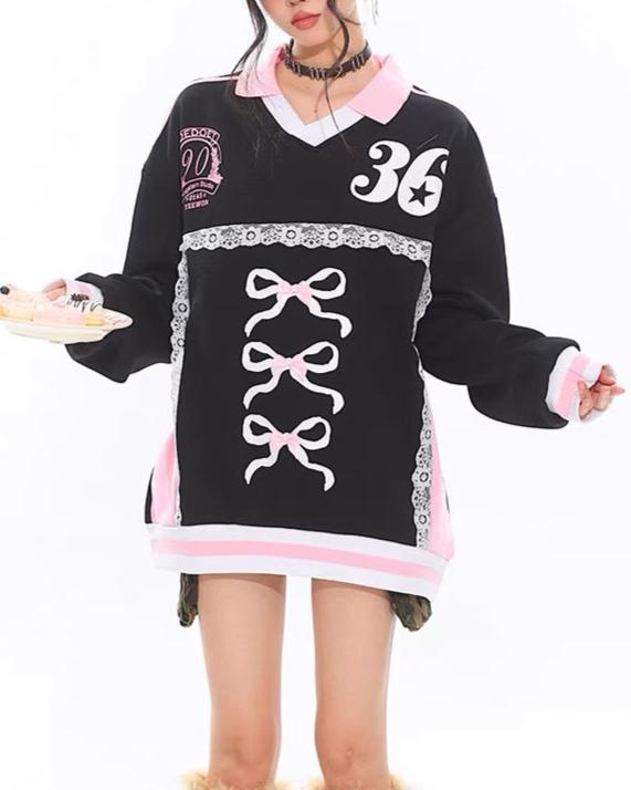 Retro contrast sweatshirt