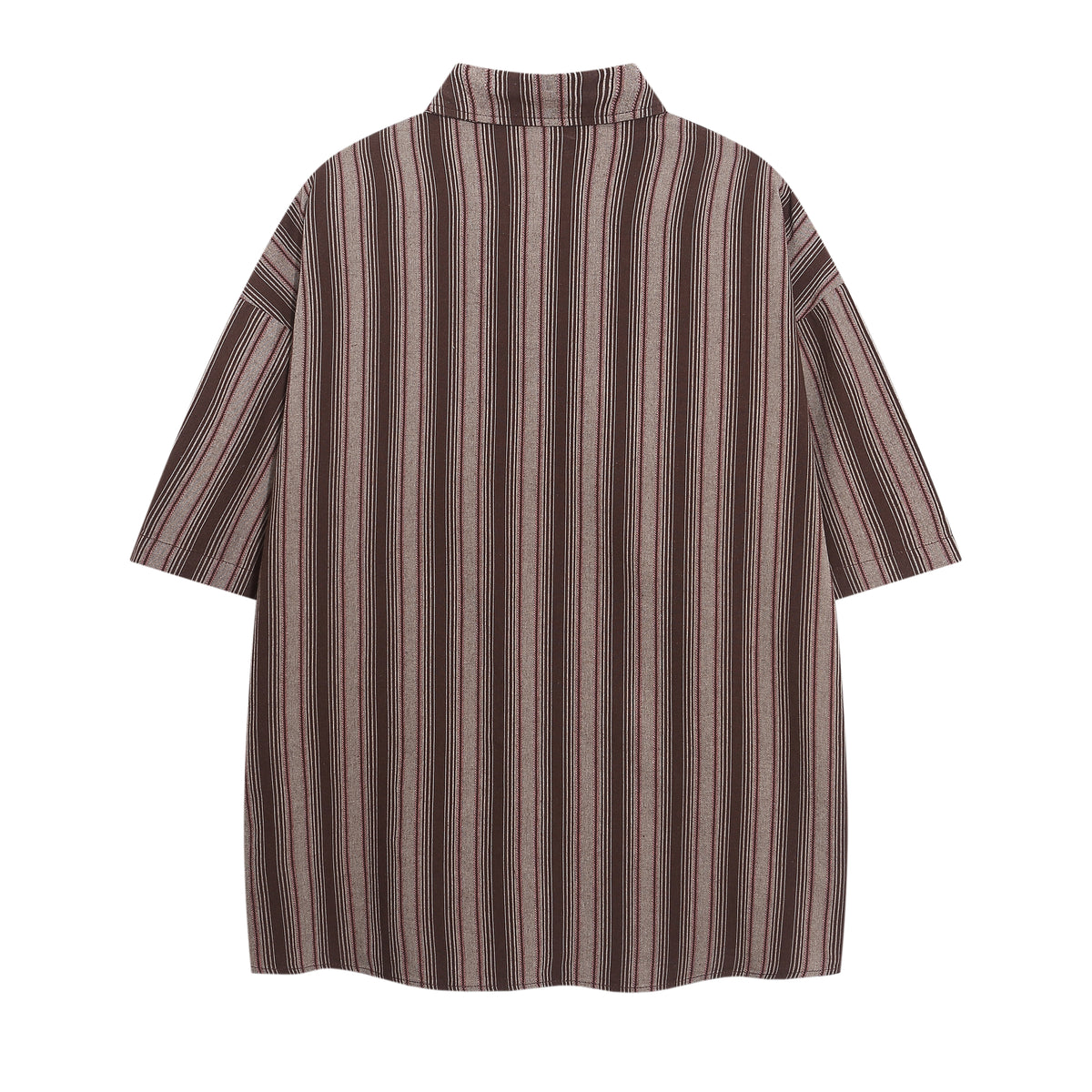 American retro vertical striped short shirt