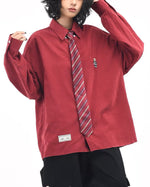 趣味領帶長袖襯衫