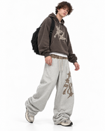 patchwork wide-leg scimitar pants