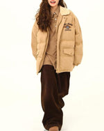 빈티지 자수 라펠 재킷