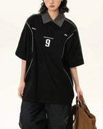 Contrast color letter short sleeves