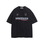 Lettering print crew neck short sleeves