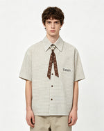 Retro plaid short-sleeved shirt