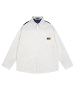 Color-blocked minimalist long-sleeved shirt