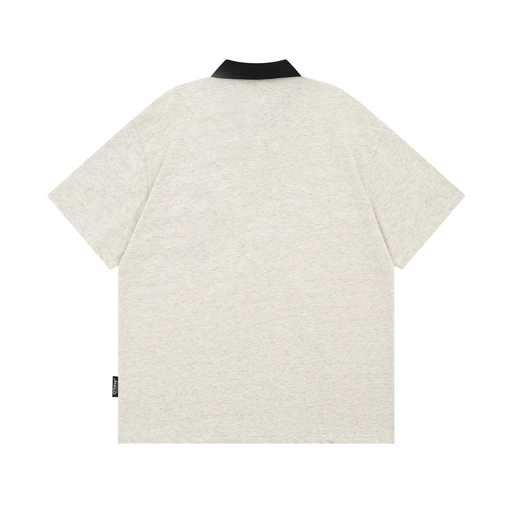 Retro polo collar short sleeves