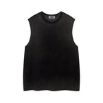 Washed solid color sleeveless vest
