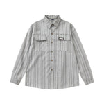復古條紋長袖襯衫