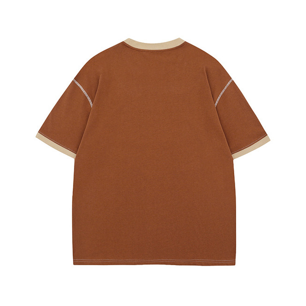 Retro contrast short sleeves