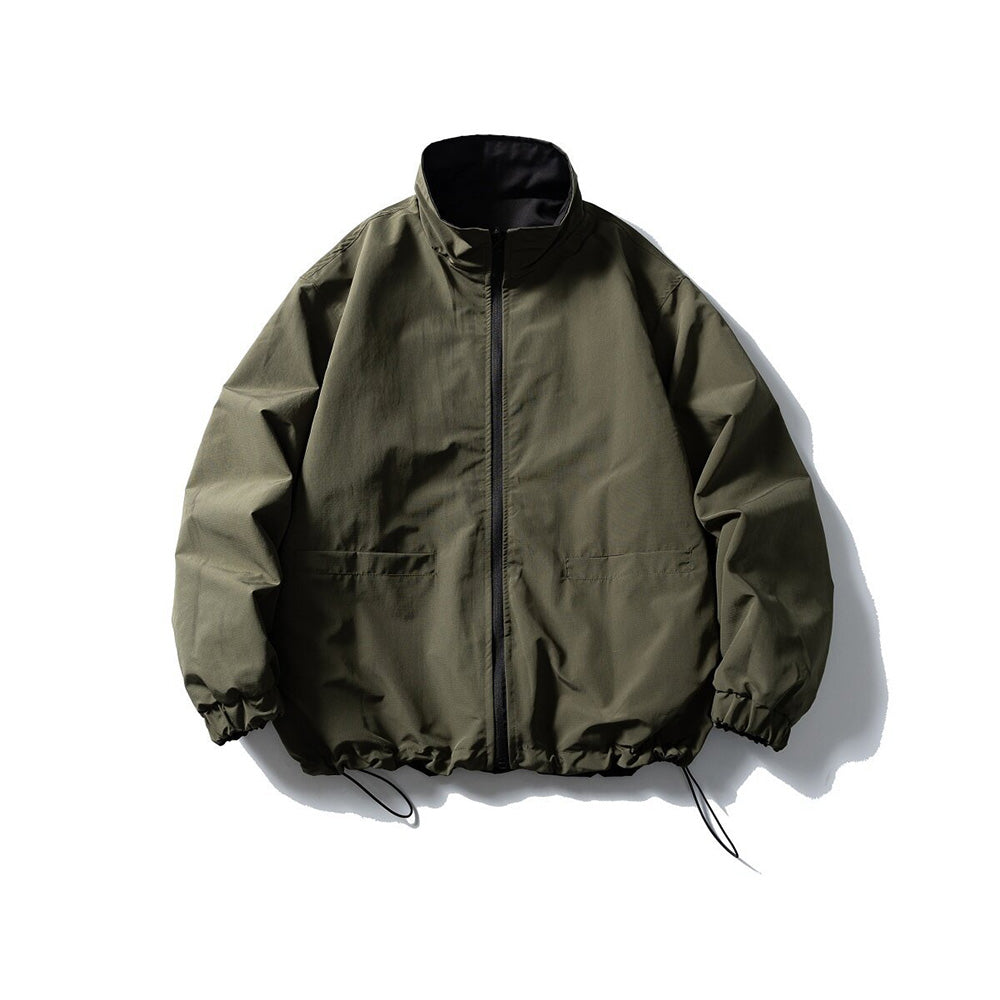 Stand collar reversible jacket