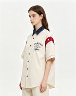 Contrast Color Puppy Short Sleeve Shirt