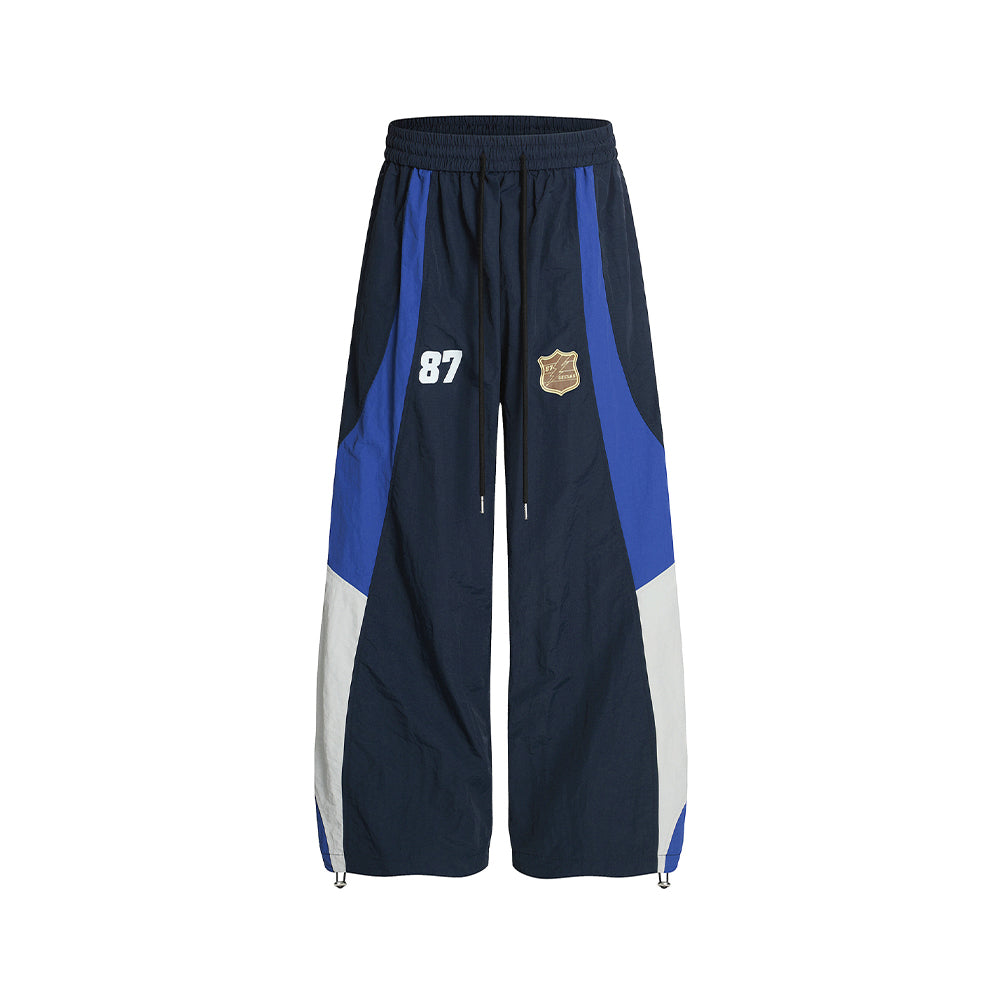 Contrast color panel trousers
