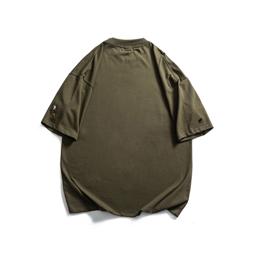 Embroidered loose short sleeves