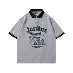 대비되는 컬러의 폼 프린트 반팔