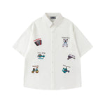 Embroidered Puppy Short Sleeve Shirt