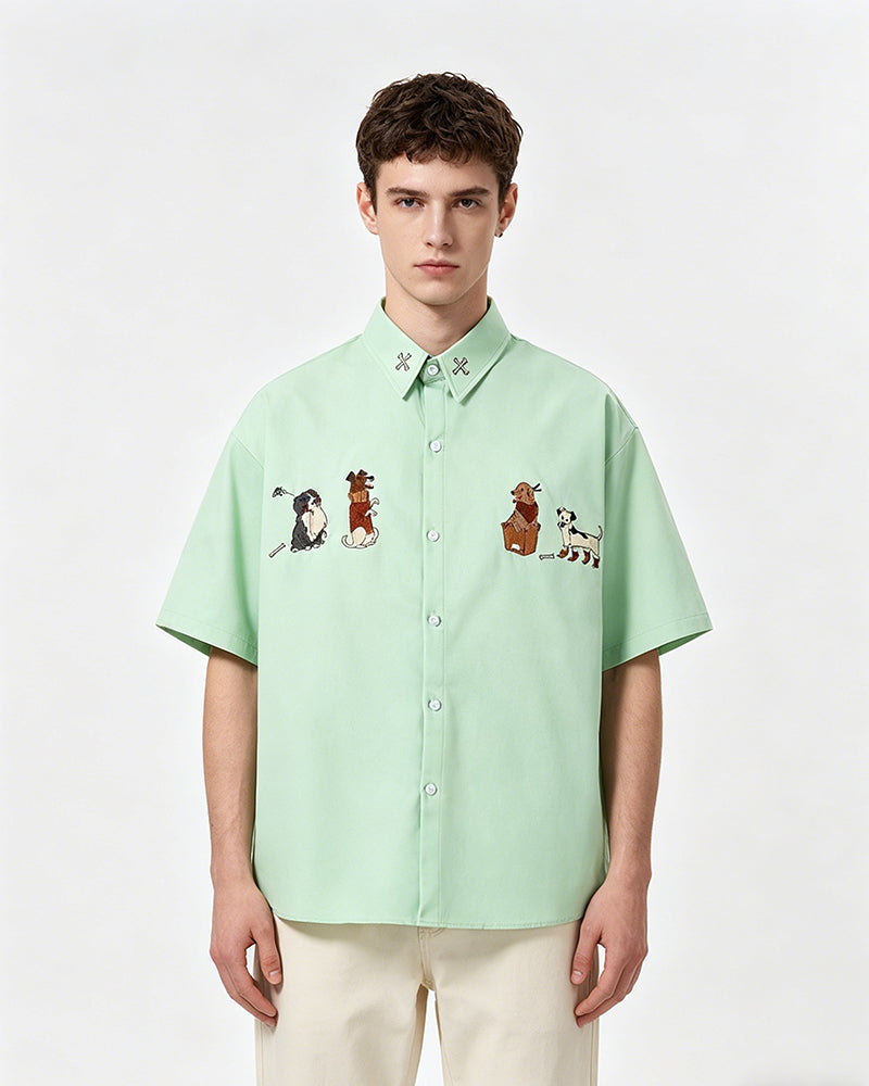 Cute Puppy Short Sleeve Shirt