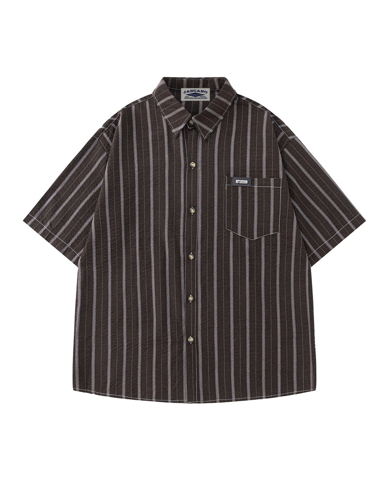 Simple striped short-sleeved shirt
