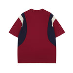 Contrast color embroidery short sleeves