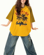 레트로 콘트라스트 래글런 반소매