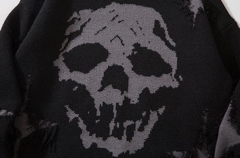 skull crew neck sweater