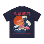 鱼跃龙门oversize情侣短t