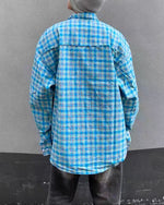 embroidered paneled long-sleeved shirt