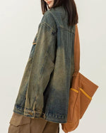 Retro washed distressed denim jacket