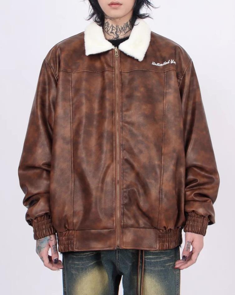 Retro plush sherpa jacket