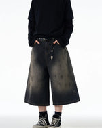 復古做舊寬鬆七分短褲