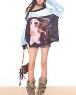 復古辣妹斜肩長袖（女款）