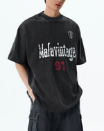 레트로 프린트 캐주얼 반팔