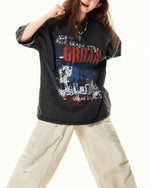 레트로 프린트 반소매