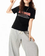 레터 프린트 라운드넥 반팔 (여성용)