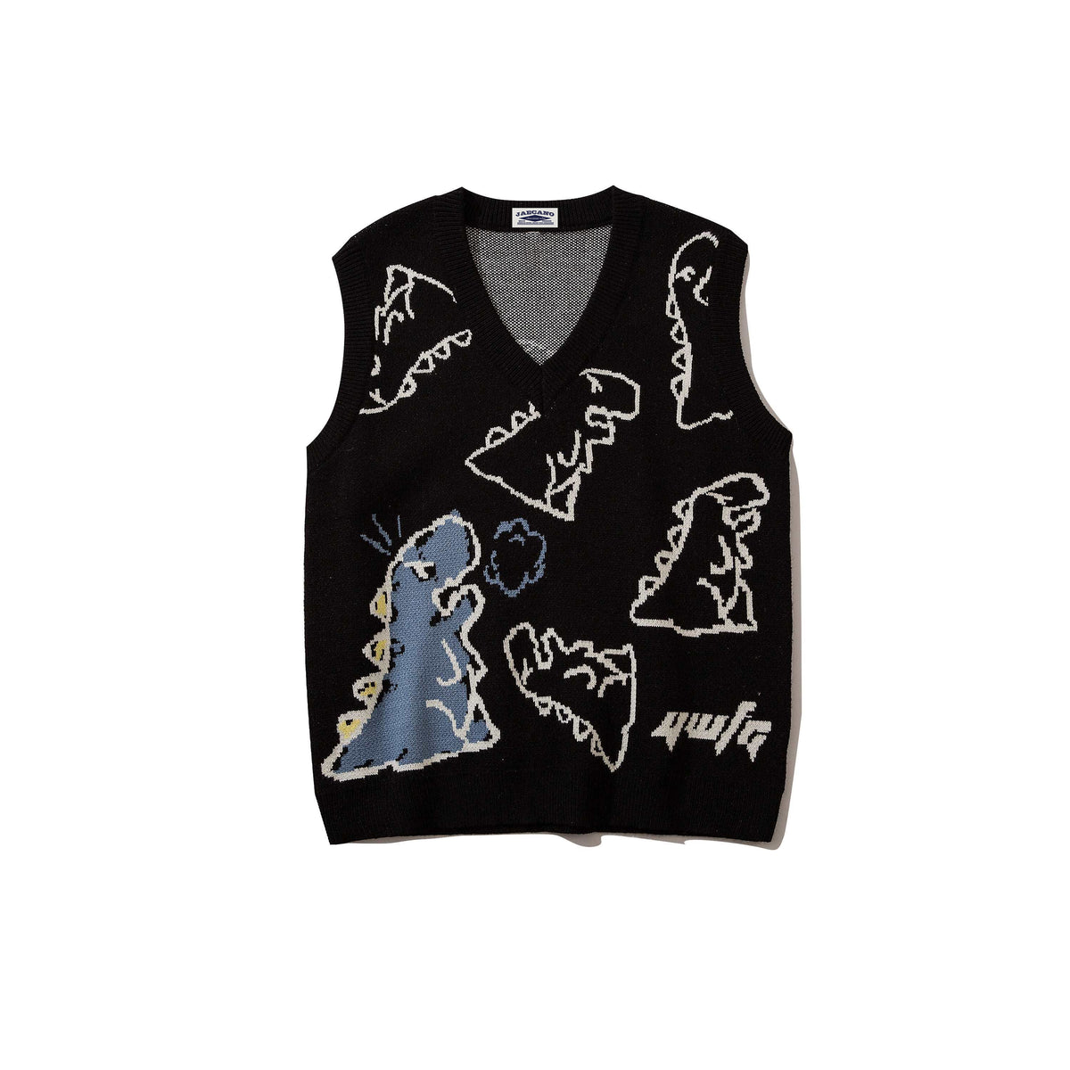 American cute dinosaur sleeveless sweater 