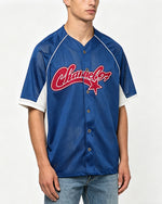 Retro color-blocked sports short-sleeved shirt