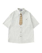 Casual striped short-sleeved shirt