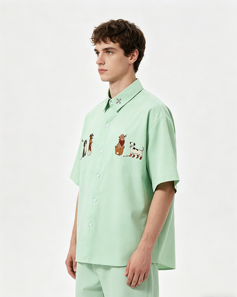 Cute Puppy Short Sleeve Shirt