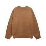 慵懶字母圓領毛衣