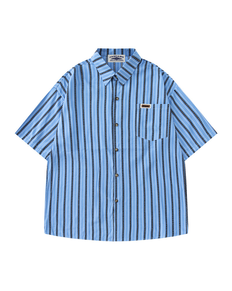 Simple striped short-sleeved shirt