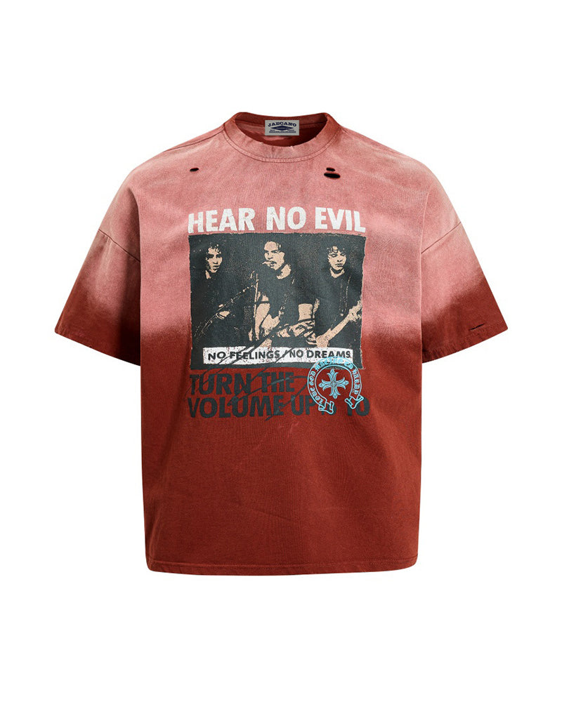 Distressed vintage short-sleeve