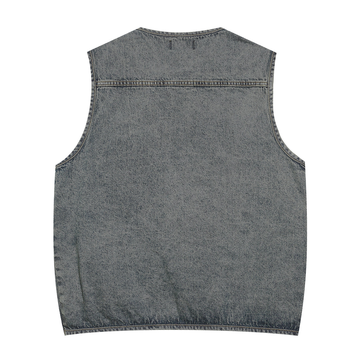 Retro distressed denim vest