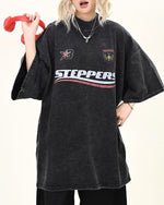 Lettering print crew neck short sleeves