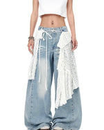 復古水洗牛仔長褲