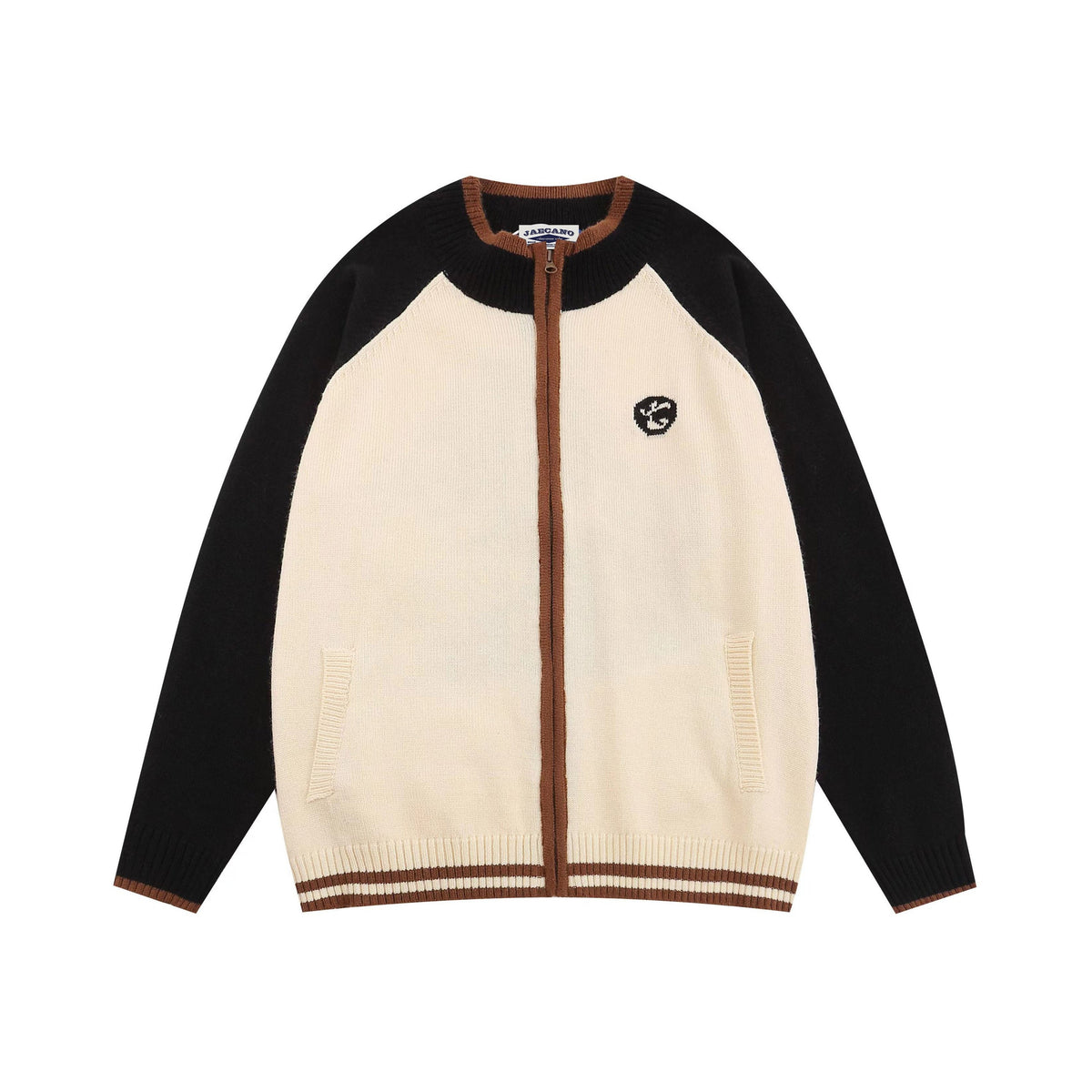 Dog Contrast Raglan Sweater Jacket