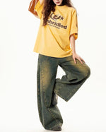 Retro contrast short sleeves