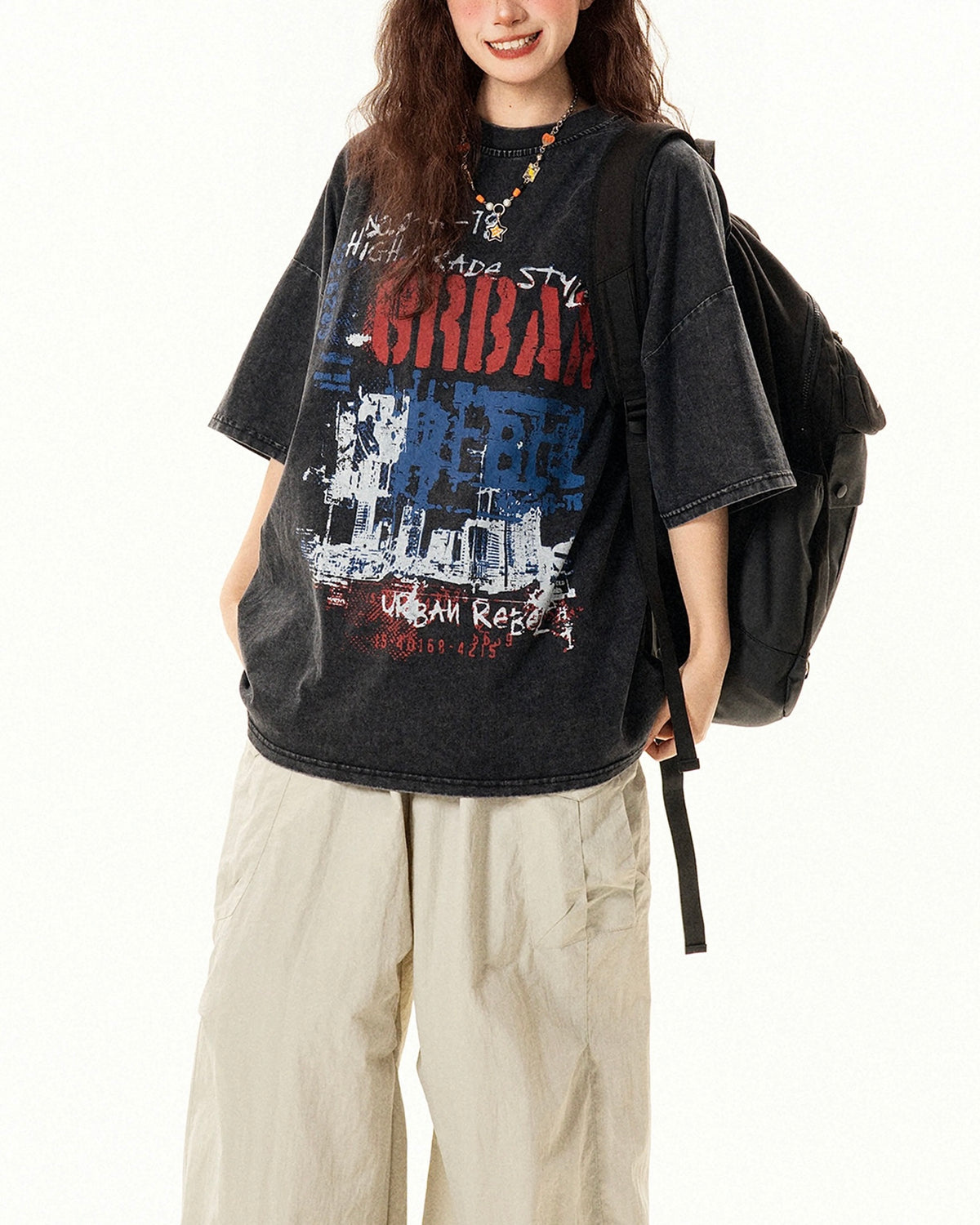 Retro print short sleeves