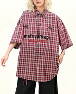 Gradient plaid short-sleeved shirt